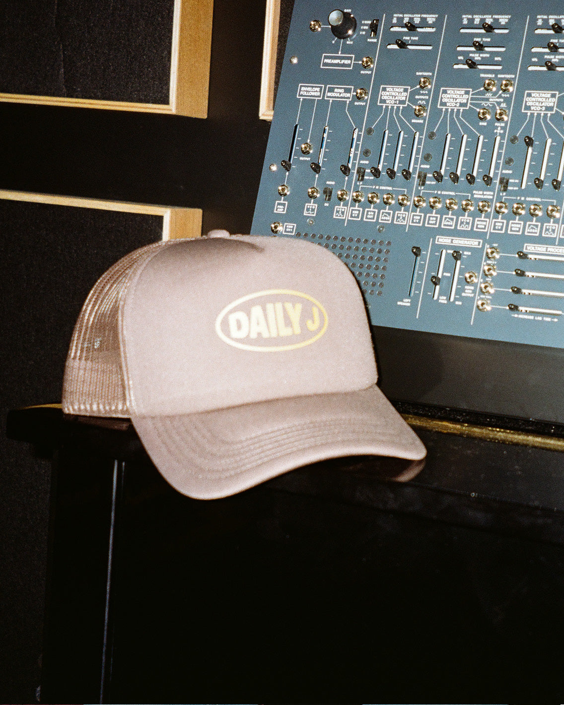 Trucker Hat - Brown + Mustard Retro Logo