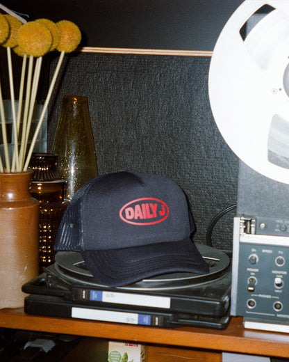 Trucker Hat - Navy + Red Retro Logo