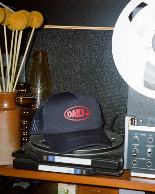 Trucker Hat - Navy + Red Retro Logo