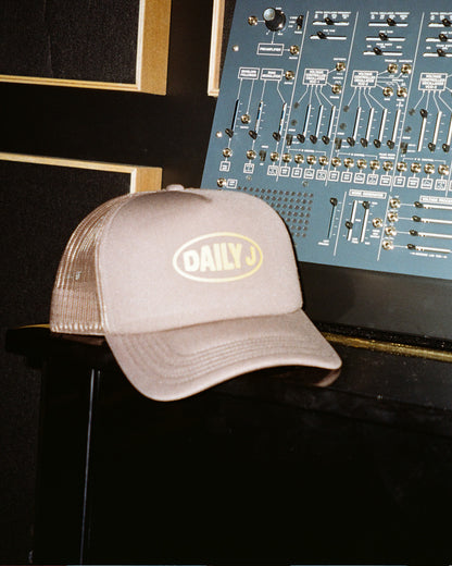 Trucker Hat - Brown + Mustard Retro Logo
